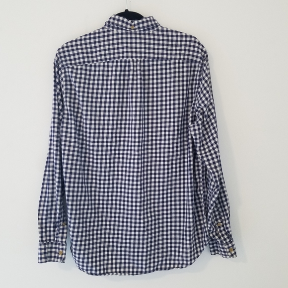 J.Crew 100% Cotton Navy/White Plaid Workshirt Size Medium - Picture 6 of 9